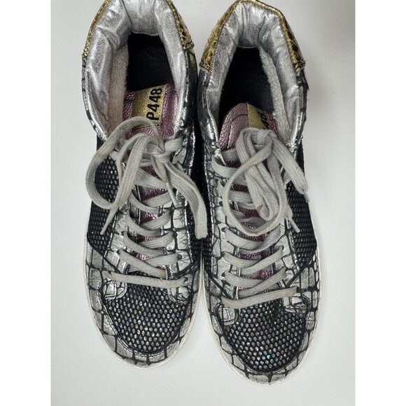 P448 Women's Queens Glitter Mid-Top Sneakers Size 39 EU 8.5 US - Picture 8 of 14